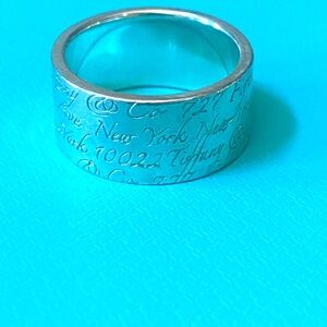 Tiffany & Co. 925 ring 5th Ave. Wide Notes Size 8